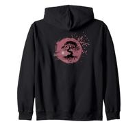 Bonsai Tree Silhouette Cherry Blossom Zen Japanese Art Zip Hoodie