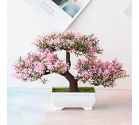 Bonsai Tree, Simulation Pine Tree Potted , Desk Display Potted Plant,Fake Bonsai Tree Pot Ornaments for Office Home DIY Decor, for PINK