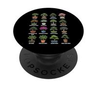 Bonsai Tree Types Botanical Chart in Plant Pots PopSockets Adhesive PopGrip