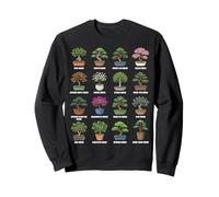 Bonsai Tree Types Botanical Chart in Plant Pots Sweatshirt