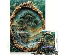 Bonsai Tree Wall Art Jigsaws 1000 Pieces for Teenagers Memory Skill Soothing Downtime Clean Edges (38X52CM)
