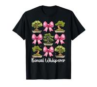 Bonsai Whisperer Tree Japanese Zen Girl Mom Coquette Bow T-Shirt