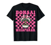 Bonsai Whisperer Tree Japanese Zen Girl Mom Coquette Bow T-Shirt