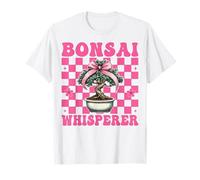 Bonsai Whisperer Tree Japanese Zen Girl Mom Coquette Bow T-Shirt