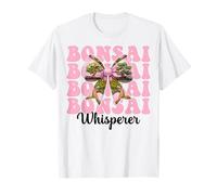 Bonsai Whisperer Tree Japanese Zen Girl Mom Coquette Bow T-Shirt