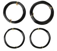 Bonsai Wire Set with Four Sizes Anodised Aluminium for Training For Plants and Trees in Gardening Pots Across Various Projects (black)
