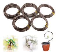 Bonsai Wire |Wire for Bonsai Trees 1mm-3mm (Aluminium set 5 Sizes,Total 50 Meters,Brown)