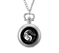 Bonsai Yin and Yang Tree Vintage Pocket Watch with Chain Arabic Numerals Scale Quartz Pocket Watches Gifts for Men Women
