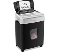 Bonsaii 120-Sheet Auto Feed Office Paper Shredder, 30 Mins Continuous Micro Cut Heavy Duty Paper Shredder, Manual 12-Sheet Home Office Credit Card Shredder with 4 Wheels, 23L Bin (C233-B upgrade)