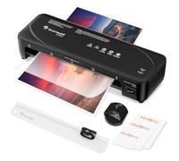 Bonsaii 5-in-1 A4 Laminator Machine with 40 Pouches, Trimmer,Corner Rounder | Never Jam Technology, Dual Heat, High-Speed Lamination, Portable Laminating Set for Home Office School Use, Black, L418-C