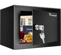 Bonsaii 6.6-Litre Small Steel Safe Box with Key for Home | 17x23x17 cm Compact Size, Mini Safe Security for Cash Jewelry, SF004