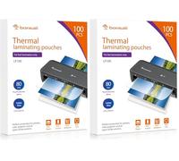 Bonsaii A4 Laminating Pouches, 100 Sheets, 160 Microns (2×80 Microns), Glossy Finish, Clear and Durable, Ideal for Notices and Photos (LP100-A4) (Pack of 2)