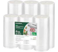 Bonsenkitchen 6 Packs Vacuum Sealer Rolls Bags, 3 Rolls 28 x 600cm + 3 Rolls 20 x 600cm Storage Bags, Durable Commercial Customized Size Food Bags for Food Storage and Sous Vide Cooking, VB3211