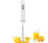 Bonsenkitchen Hand Blender for Kitchen, 2-Speed Electric Portable Stick Blender, Immersion Food Blenders with Stainless Steel Blades for Soup, Smoothie, Puree & Baby Food (White)