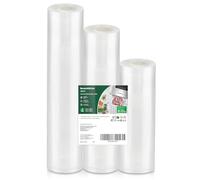 Bonsenkitchen Vacuum Food Sealer Rolls Bags, 3 Rolls 20x300 cm & 25x300 cm & 28x300 cm, BPA Free, Durable, Customized Size, Vacuum Sealer Machine Bags for Sous Vide, VB3217