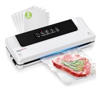 Bonsenkitchen Vacuum Sealer, Fast-Compact Vacuum Sealer Machine, Globefish Technology for High-Speed Continuous Working, Multi-Functional Food Vacuum Sealer with Vacuum Bags & Accessory Hose, White