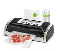 Bonsenkitchen Vacuum Sealer Machine, 15L/Min, 1 Roll Bag & 10 Pre-Cut Bags