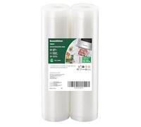 Bonsenkitchen Vacuum Sealer Rolls Bags, 2 Packs 28 cm x 600 cm Storage Bags (Total 12 m), BPA Free, Durable Commercial Customized Size for Food Storage and Sous Vide Cooking (VB3207)