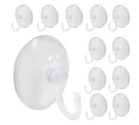 Bonsicoky 12 Pcs Suction Cup Hooks, 30 mm Clear PVC Wall Hooks for Decoration, Toys, Hats, Cups, Bath Towels, Keys, Handicrafts