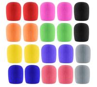Bonsicoky 20 Pack Microphone Covers Foam - Reusable Thick Foam Mic Cover for Most Handheld Microphone - Multicolor