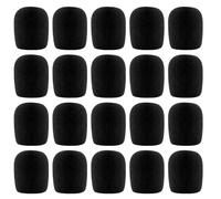 Bonsicoky 20 Pack Microphone Covers Foam - Thick Colorful Foam Mic Cover for Most Handheld Microphone - Black