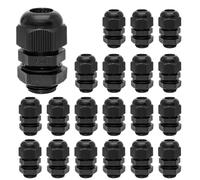 Bonsicoky 20 Pcs 3/8" NPT Nylon Cable Glands, IP68 Waterproof Adjustable Cord Grip Cable Connector Strain Relief Wire Protectors for 5-9mm Cable Diameter, Black
