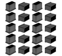 Bonsicoky 20Pcs Rectangle Rubber Furniture Leg Caps 1.18" x 0.59"(30mm x 15mm), Vinyl Flexible Chair Leg Floor Protectors for Patio Indoor Chair Table