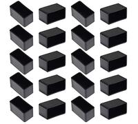 Bonsicoky 20Pcs Rectangle Rubber Furniture Leg Caps (3/4" x 1-1/2"), Vinyl Flexible Chair Leg Floor Protectors for Patio Indoor Chair Table Bed, 19 x 39mm