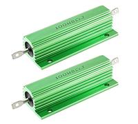 Bonsicoky 2Pcs 100W 8 Ohm Wirewound Resistors, Aluminum Housed Load Resistor Screw Tap Chassis Mounte Resistors for Doorbell, Led, Power Supply Equipment