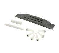 Bonsicoky 6 String Acoustic Guitar Rosewood Bridge Set with Bridge, Bridge Pins, End Pin, Saddle and Nuts(White, Style 1)