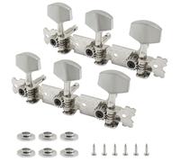 Bonsicoky Classical Guitar Tuning Keys, 2 Sets Silver Metal Machine Heads, 3+3 Tuners Pegs for Classical Guitar Replacement and Repair(Style2,Single Hole)