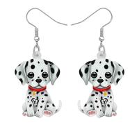 BONSNY Acrylic Dangling Novelty Fun Adorable Cute Dog Breeds Pets Earrings Hypoallergenic Designer Jewelry Gifts For Women Girls Kids (Dalmatians spot dog)