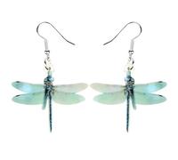 Bonsny Acrylic Drop Dangle Acrylic Dragonfly Earrings Fashion Jewelry For Women Girls Kids Gift Charms (Green)