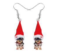 Bonsny Acrylic Drop Dangle Christmas Gifts Dog Puppy Doggy Earrings Ornaments Decorations Jewelry For Women Accessories (Orange)