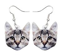 Bonsny Acrylic Drop Dangle Sweet Cat Earrings Jewelry For Women Gift Charms accessories (Black)