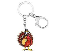 BONSNY Acrylic Thanksgiving Turkey Keyring Chicken Keychain For Women Girl Key Bag Phone Charm Gift (Multi)
