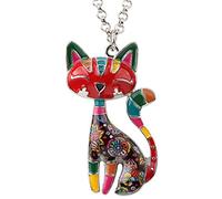 BONSNY Cat Necklace Enamel Pet Tag Charm Animal Pendant women girls…
