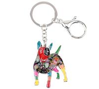 BONSNY DOGS English Bull Terrier Dog Enamel Keyring Hand Bag Charm (Red)