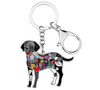 BONSNY Enamel Alloy Heart Labrador Retriever Dog Lover Key For Women Car Purse Charms (Gray)