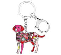 BONSNY Enamel Alloy Heart Labrador Retriever Dog Lover Key For Women Car Purse Charms (Red)