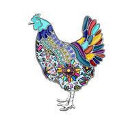 BONSNY Enamel Alloy Rhinestone Chicken Brooch Hen Pins Jewellery for Women Girls Clothing Scarf Accessories Gift (Blue)