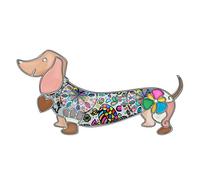 Bonsny Enamel Alloy Sweet Dachshund Dog Brooches Pin Jewelry For Women Girls Novelty Gift Charms (Brown)