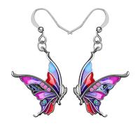 BONSNY Enamel Metal Cute Floral Spring Summer Butterfly Earrings for Women Kids Jewelry Novelty Funny Charms, women, enamel, No Gemstone
