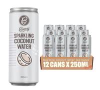 Bonsoy Sparkling Coconut Water 12 x 250ml Cans | Naturally Sweet & Pure Sparkling Coconut Water Drink | No Added Sugar | Vegan, Gluten-Free, Low-Calorie Hydrating Fizzy Drink