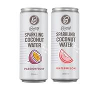 Bonsoy Sparkling Coconut Water (6x Watermelon & 6x Passionfruit) - No Added Sugar, Naturally Sweet & Hydrating - 250ml Each