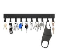 Bonsture Magnetic Key Holder Wall Mount with 10 Hooks, Magnet Metal Key Rack Hooks,Magnetic Key Hanger for Frideg,Garage,Kitchen,Metal Door,Grill,Hallway,Entryway
