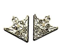 Bontannd 1 Pair Brooches Men's Suits and Accessories the Golden Retro Hollow Pattern Shirt Collar Brooch Buckle Angle Triangle