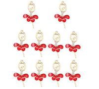 Bontannd 10pcs/lot 60 * 30mm Ballet Girl Resin Rhinestone Alloy Buttons for Craft Sewing Button for Clothes Hair Diy Accessories Decorative