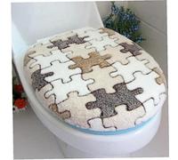 Bontannd 1pc Coral Fleece Bathroom Set Toilet Lid Cover Super Soft Coral Fleece Two-piece Toilet Pad Seat Cover Warm Clean Washable Twin Set