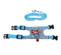 Bontannd 1pc Hamster Rabbit Harness Leash Set for Ferret Guinea Pig Small Pet Chest Strap Durable Traction Rope, Blue